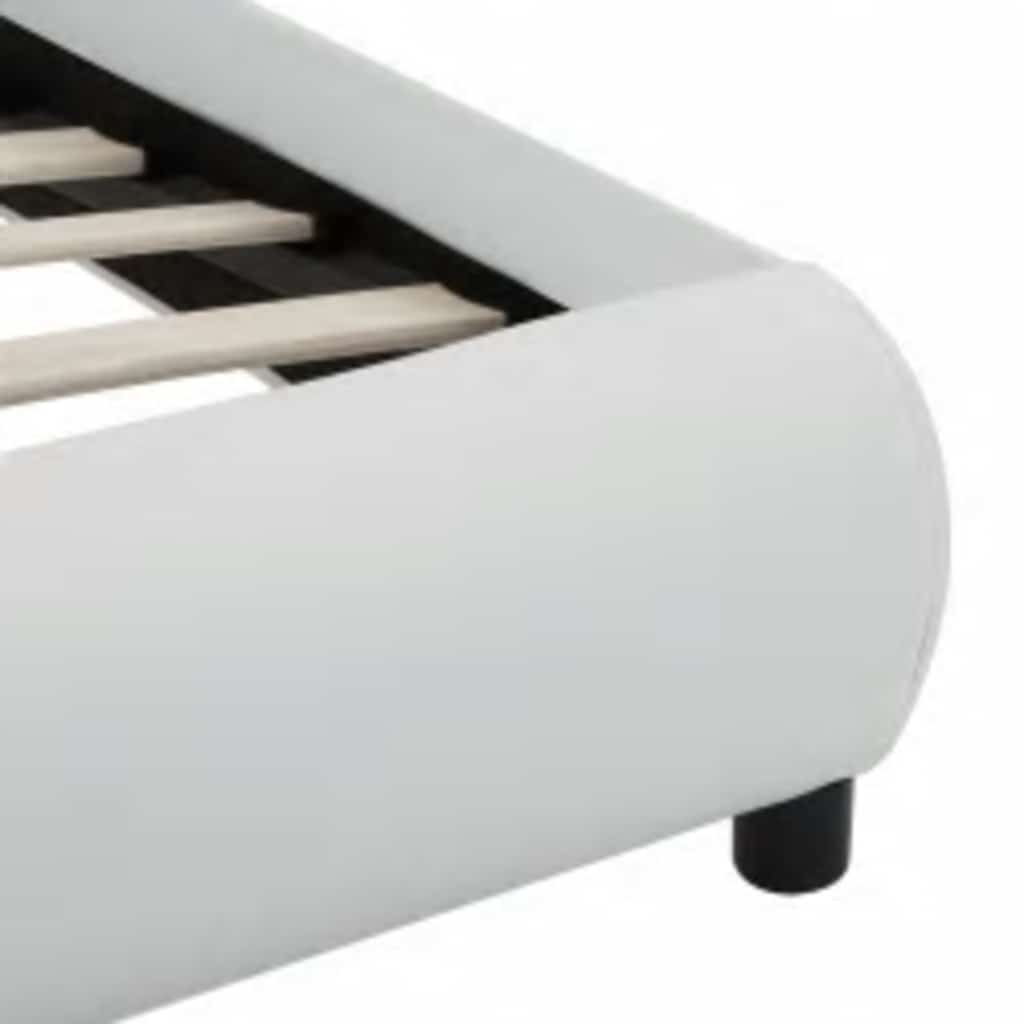 Giroletto con LED senza Materasso Bianco in Similpelle 90x200cm | homemem39