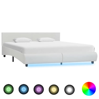 Giroletto con LED Bianco in Similpelle 160x200 cm | homemem39