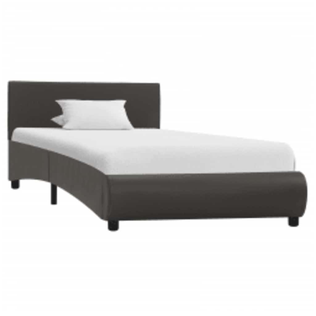 Giroletto con LED senza Materasso Grigio in Similpelle 90x200cm | homemem39