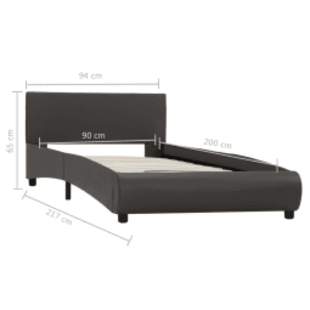 Giroletto con LED senza Materasso Grigio in Similpelle 90x200cm | homemem39