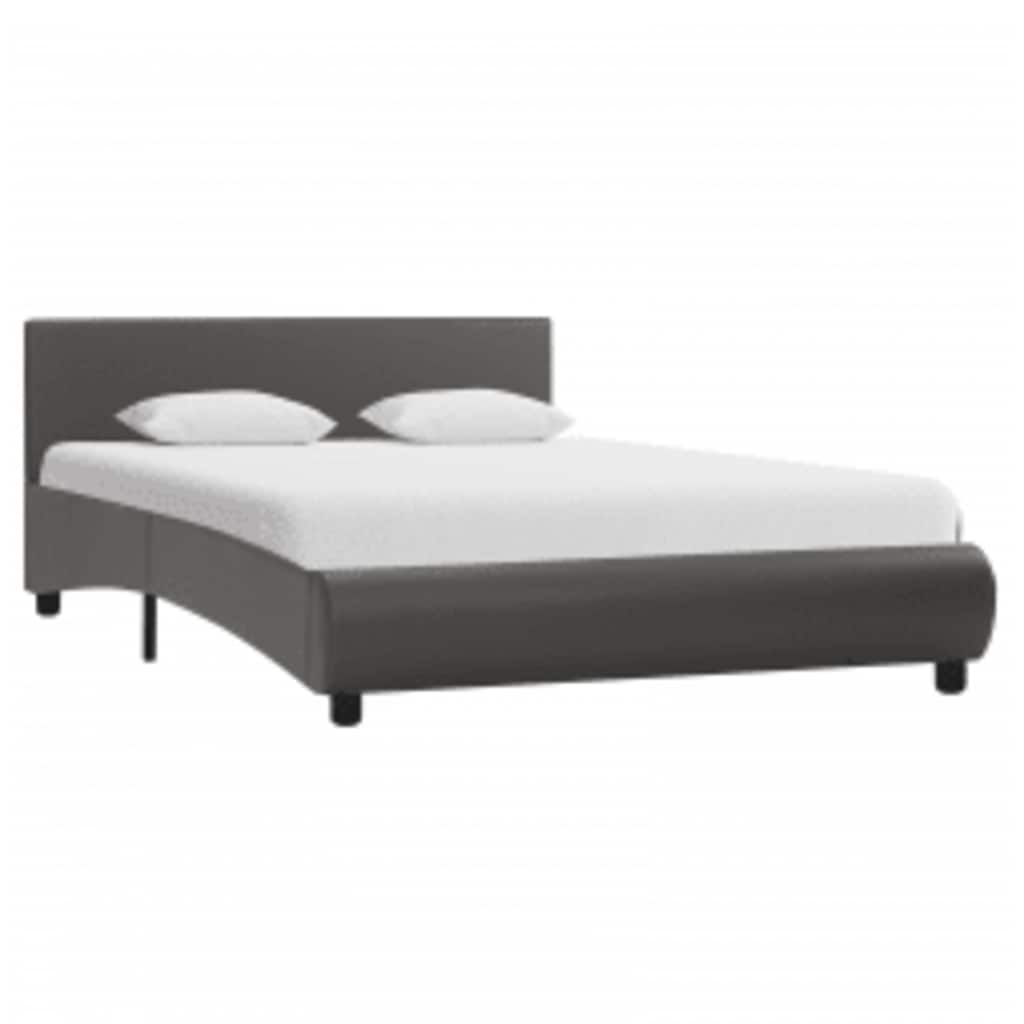Giroletto con LED senza Materasso Grigio Similpelle 140x200 cm | homemem39