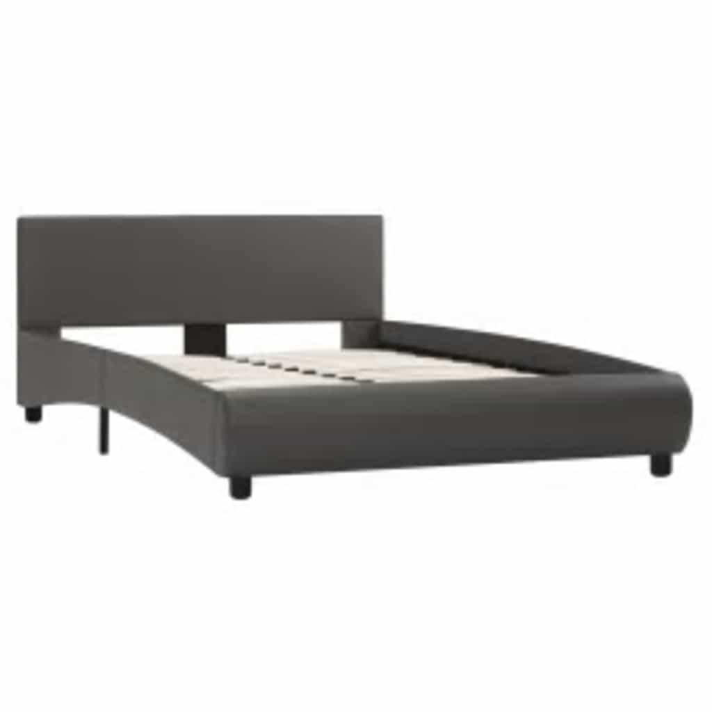Giroletto con LED senza Materasso Grigio Similpelle 140x200 cm | homemem39
