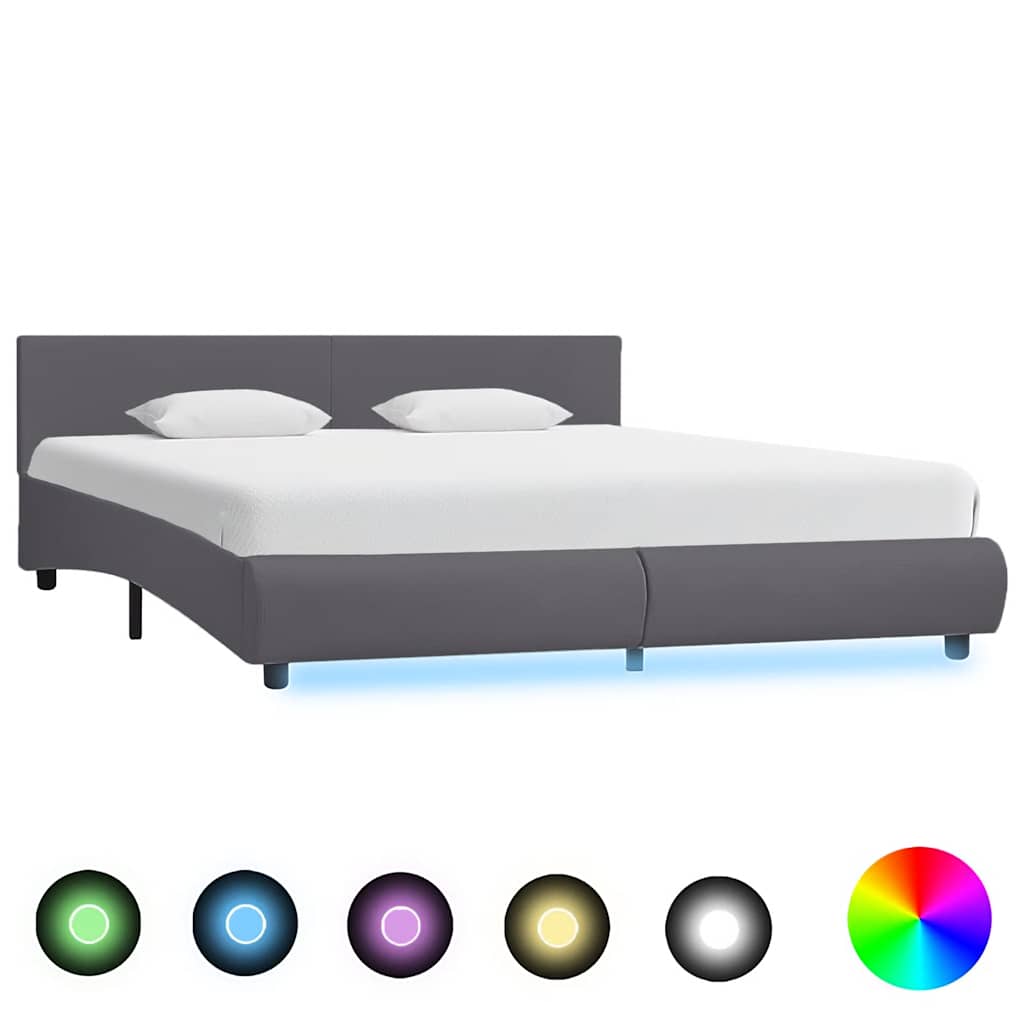 Giroletto con LED Grigio in Similpelle 180x200 cm | homemem39