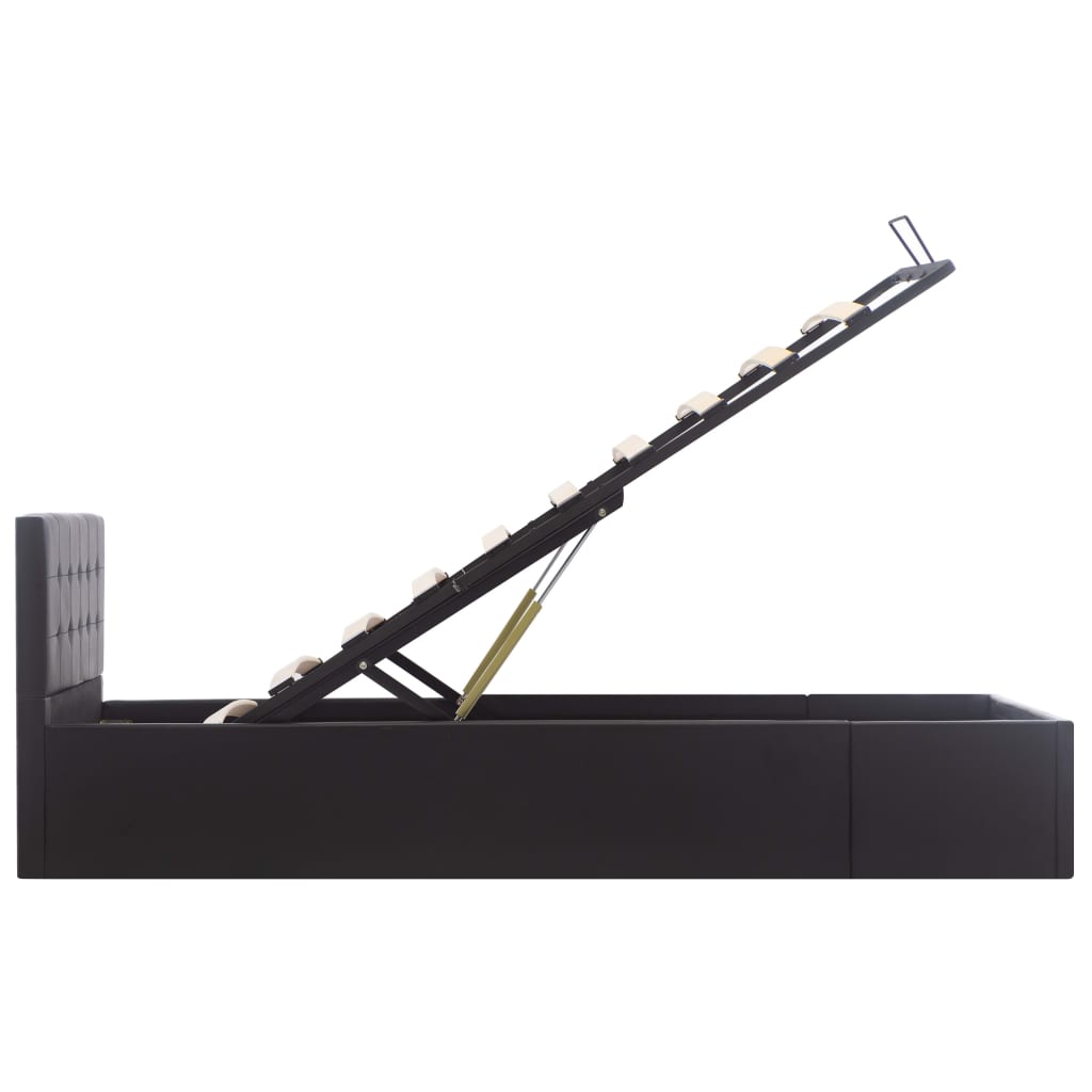 Giroletto con Contenitore Idraulico Nero Similpelle 90x200cm | homemem39