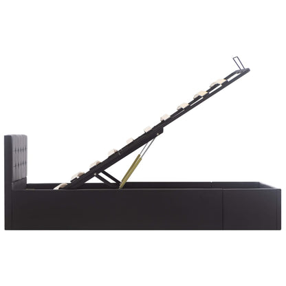 Giroletto con Contenitore Idraulico Nero Similpelle 90x200cm | homemem39