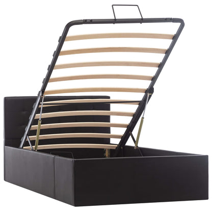 Giroletto con Contenitore Idraulico Nero Similpelle 100x200cm | homemem39