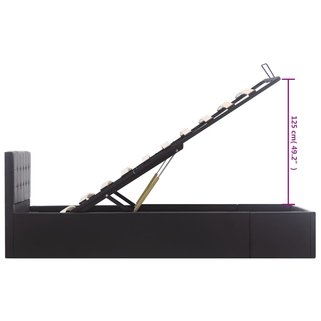 Giroletto con Contenitore Idraulico Nero Similpelle 100x200cm | homemem39