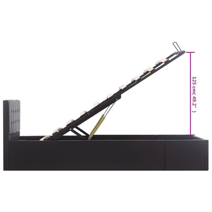 Giroletto con Contenitore Idraulico Nero Similpelle 100x200cm | homemem39