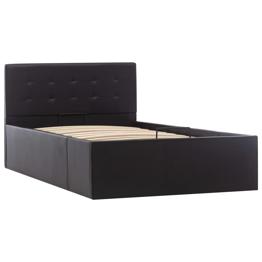 Giroletto con Contenitore Idraulico Nero Similpelle 100x200cm | homemem39