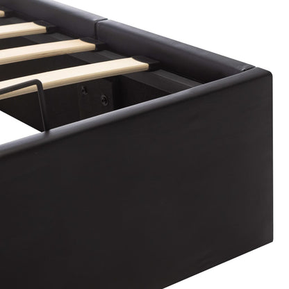 Giroletto con Contenitore Idraulico Nero Similpelle 100x200cm | homemem39