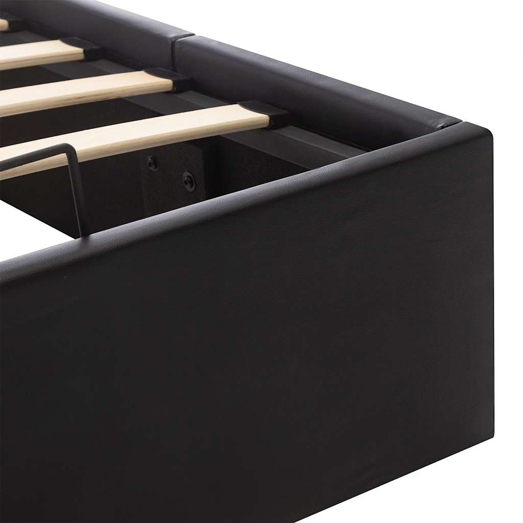 Giroletto con Contenitore Idraulico Nero Similpelle 120x200cm | homemem39