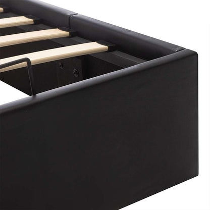 Giroletto con Contenitore Idraulico Nero Similpelle 120x200cm | homemem39
