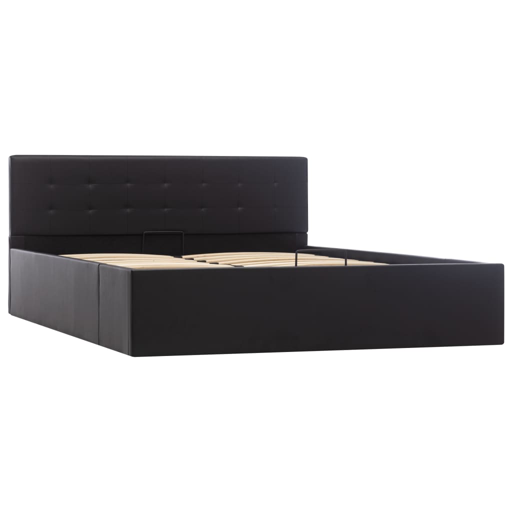 Giroletto con Contenitore Idraulico Nero Similpelle 140x200cm | homemem39