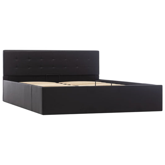 Giroletto con Contenitore Idraulico Nero Similpelle 140x200cm | homemem39