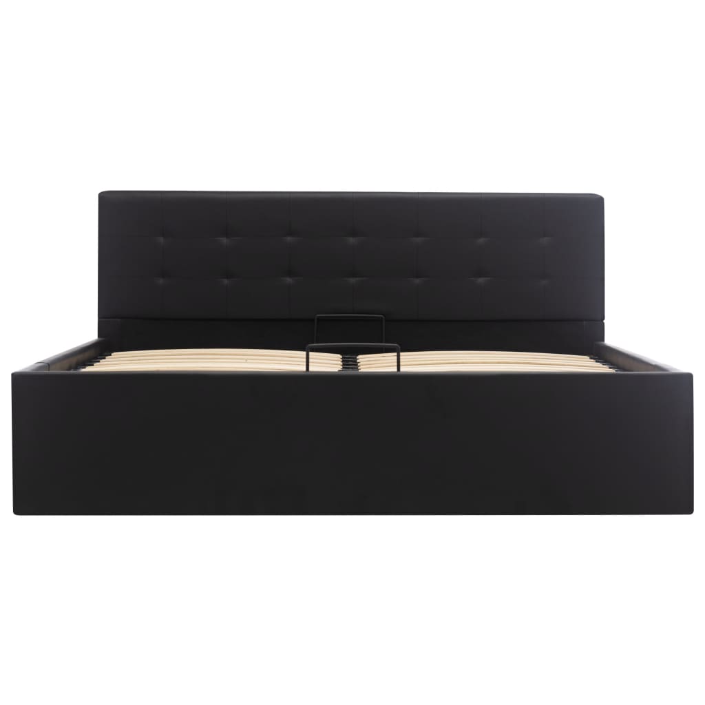 Giroletto con Contenitore Idraulico Nero Similpelle 140x200cm | homemem39