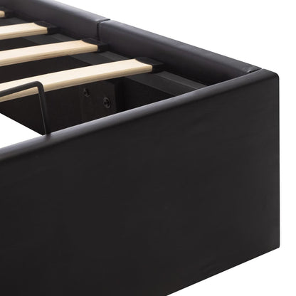 Giroletto con Contenitore Idraulico Nero Similpelle 140x200cm | homemem39