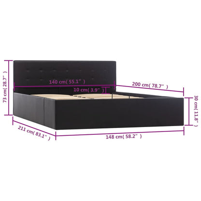 Giroletto con Contenitore Idraulico Nero Similpelle 140x200cm | homemem39