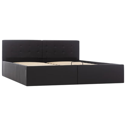 Giroletto con Contenitore Idraulico Nero Similpelle 160x200 cm | homemem39