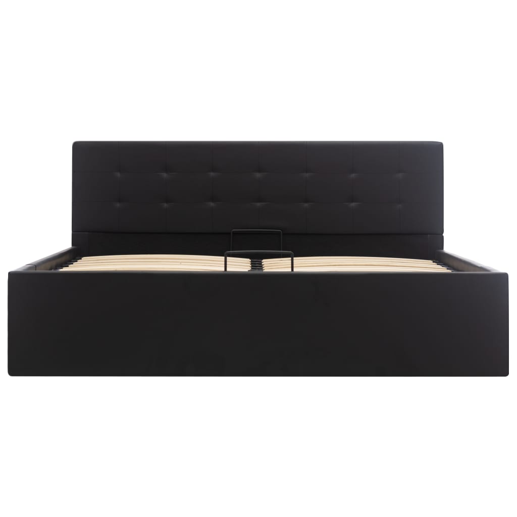Giroletto con Contenitore Idraulico Nero Similpelle 160x200 cm | homemem39