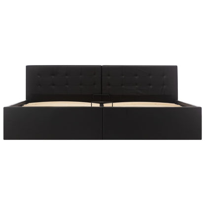 Giroletto con Contenitore Idraulico Nero Similpelle 180x200cm | homemem39