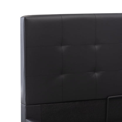 Giroletto con Contenitore Idraulico Nero Similpelle 180x200cm | homemem39