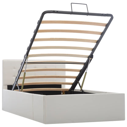 Giroletto con Contenitore Idraulico Bianco Similpelle 90x200cm | homemem39