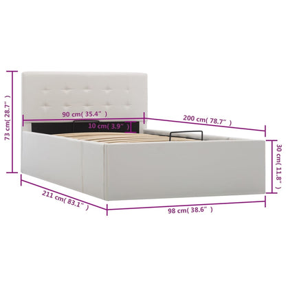 Giroletto con Contenitore Idraulico Bianco Similpelle 90x200cm | homemem39