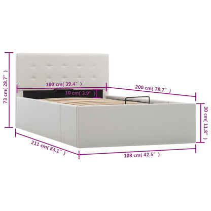 Giroletto con Contenitore Idraulico Bianco Similpelle 100x200cm | homemem39