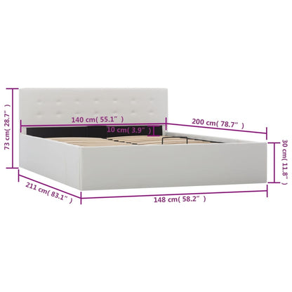 Giroletto con Contenitore Idraulico Bianco Similpelle 140x200cm