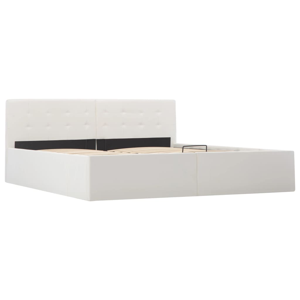 Giroletto con Contenitore Idraulico Bianco Similpelle 160x200 cm | homemem39