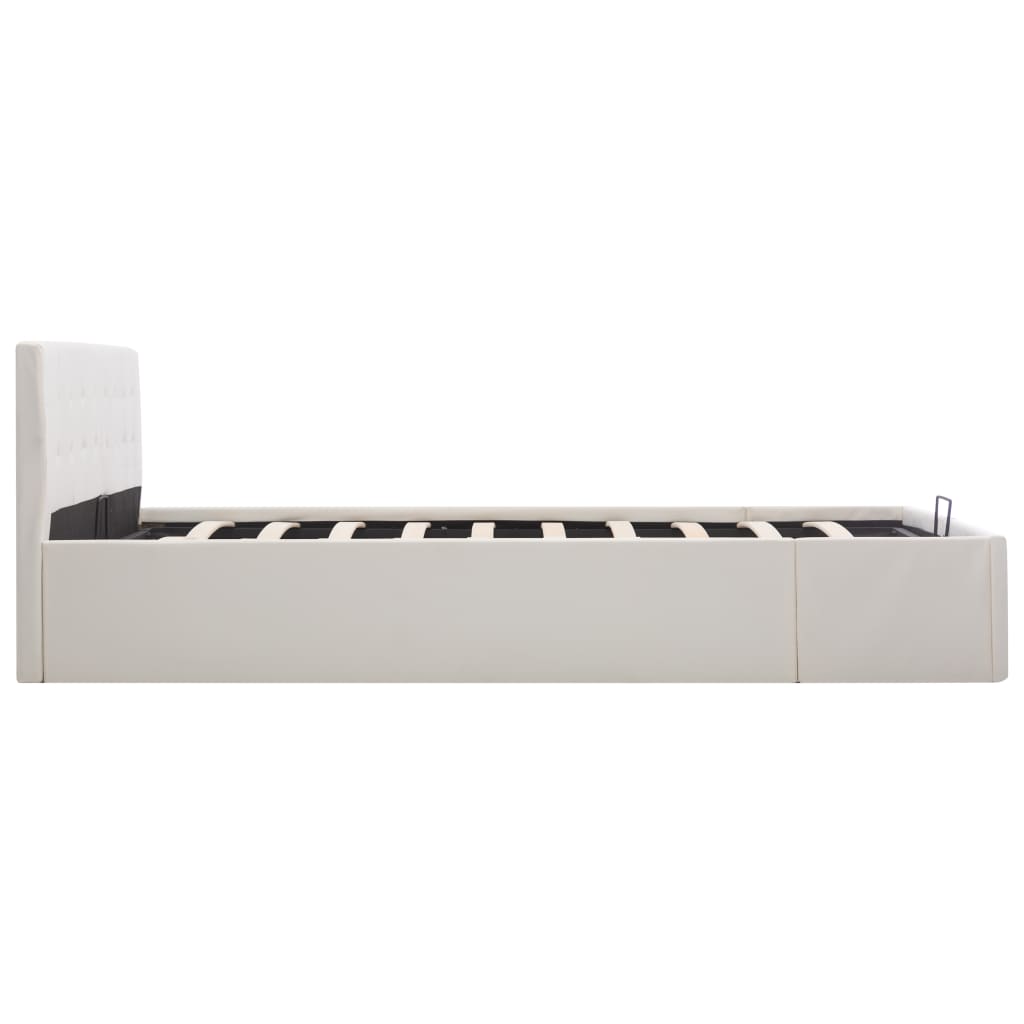 Giroletto con Contenitore Idraulico Bianco Similpelle 160x200 cm | homemem39