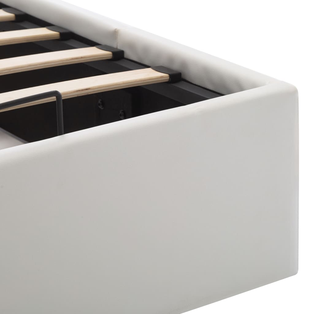 Giroletto con Contenitore Idraulico Bianco Similpelle 160x200 cm | homemem39