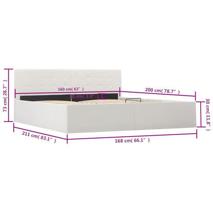 Giroletto con Contenitore Idraulico Bianco Similpelle 160x200 cm | homemem39