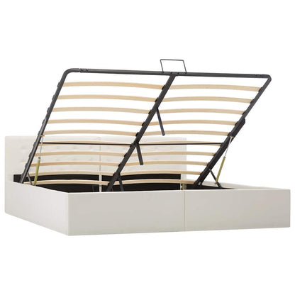 Giroletto con Contenitore Idraulico Bianco Similpelle 180x200cm | homemem39