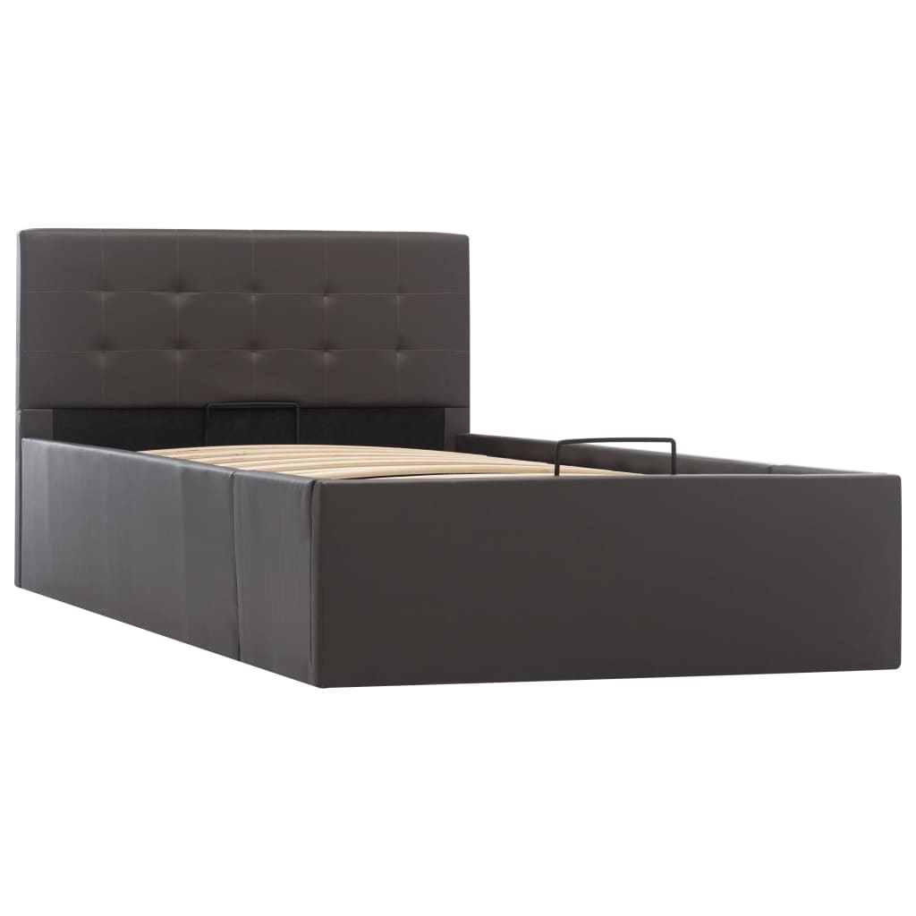 Giroletto con Contenitore Idraulico Grigio Similpelle 90x200cm | homemem39