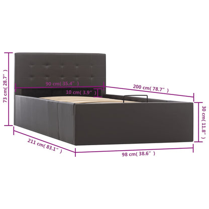 Giroletto con Contenitore Idraulico Grigio Similpelle 90x200cm | homemem39