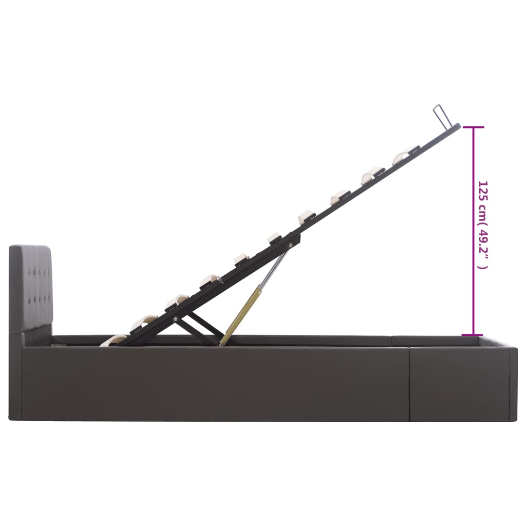 Giroletto con Contenitore Idraulico Grigio Similpelle 100x200cm | homemem39