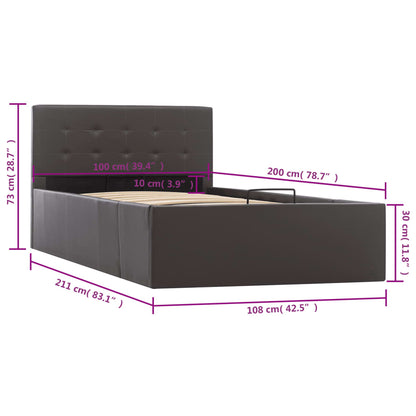Giroletto con Contenitore Idraulico Grigio Similpelle 100x200cm | homemem39