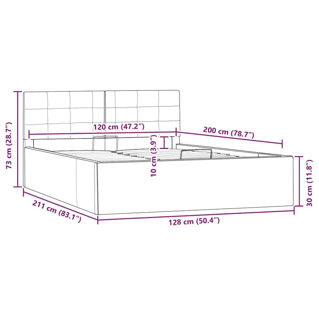 Giroletto con Contenitore Idraulico Grigio Similpelle 120x200cm | homemem39