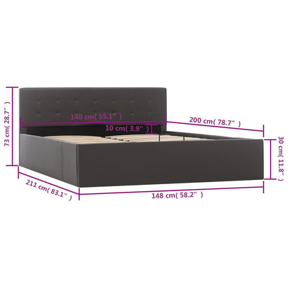 Giroletto Contenitore Idraulico Grigio Similpelle 140x200cm | homemem39