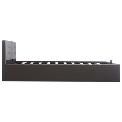 Giroletto con Contenitore Idraulico Grigio Similpelle 160x200cm | homemem39