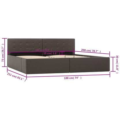Giroletto Contenitore Idraulico Grigio Similpelle 180x200cm | homemem39