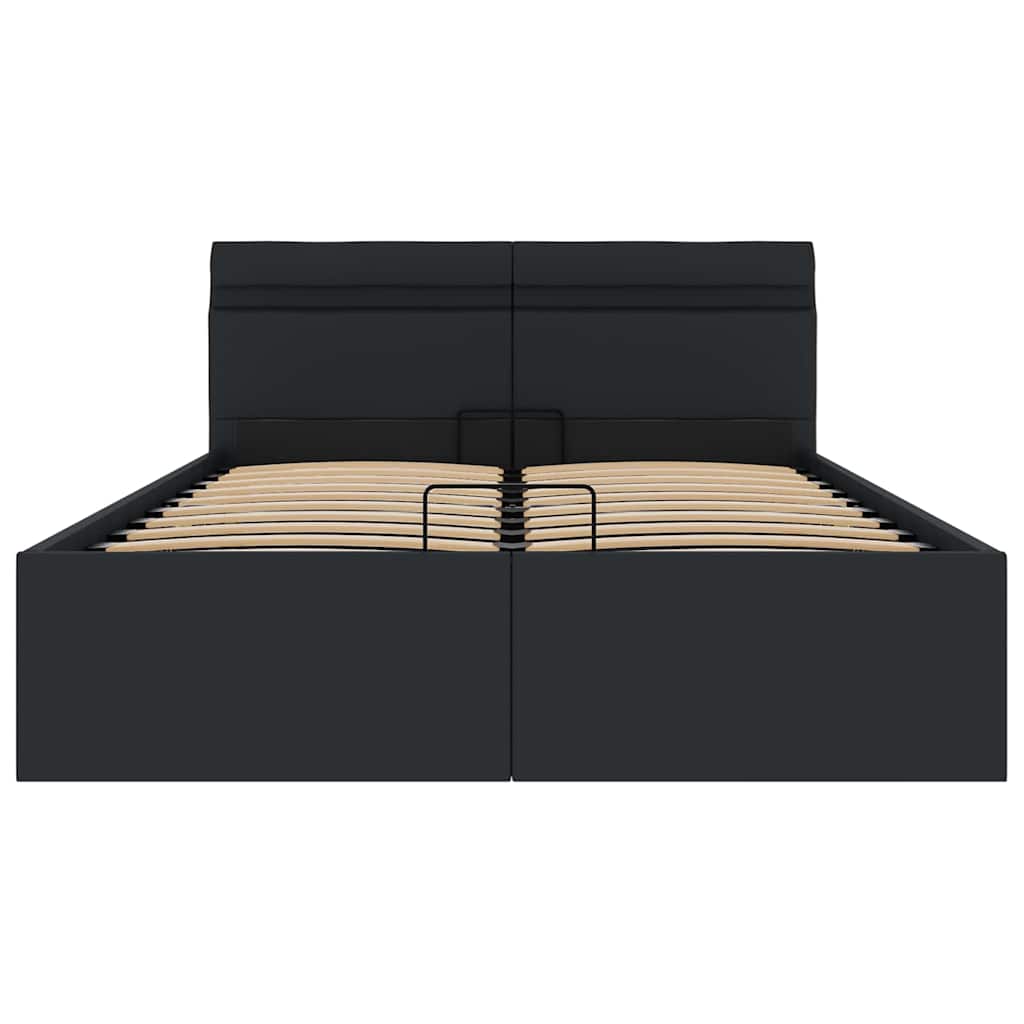 Giroletto Contenitore Idraulico LED Nero Similpelle 140x200 cm