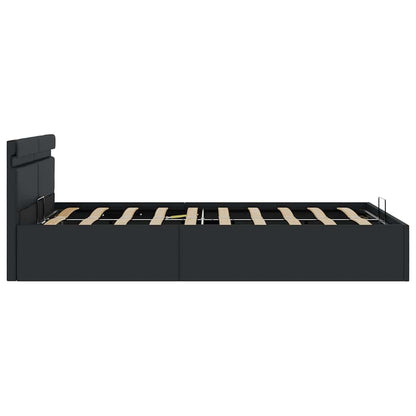 Giroletto Contenitore Idraulico LED Nero Similpelle 140x200 cm