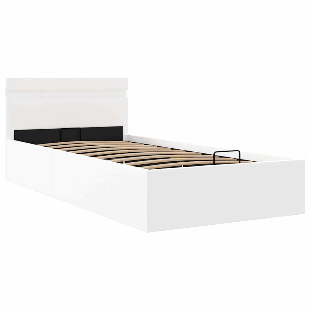 Giroletto Contenitore Idraulico LED Bianco Similpelle 90x200 cm | homemem39