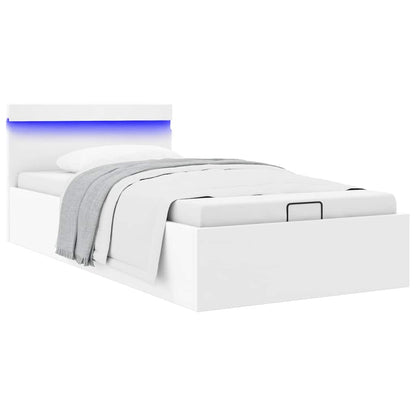Giroletto Contenitore Idraulico LED Bianco Similpelle 90x200 cm | homemem39