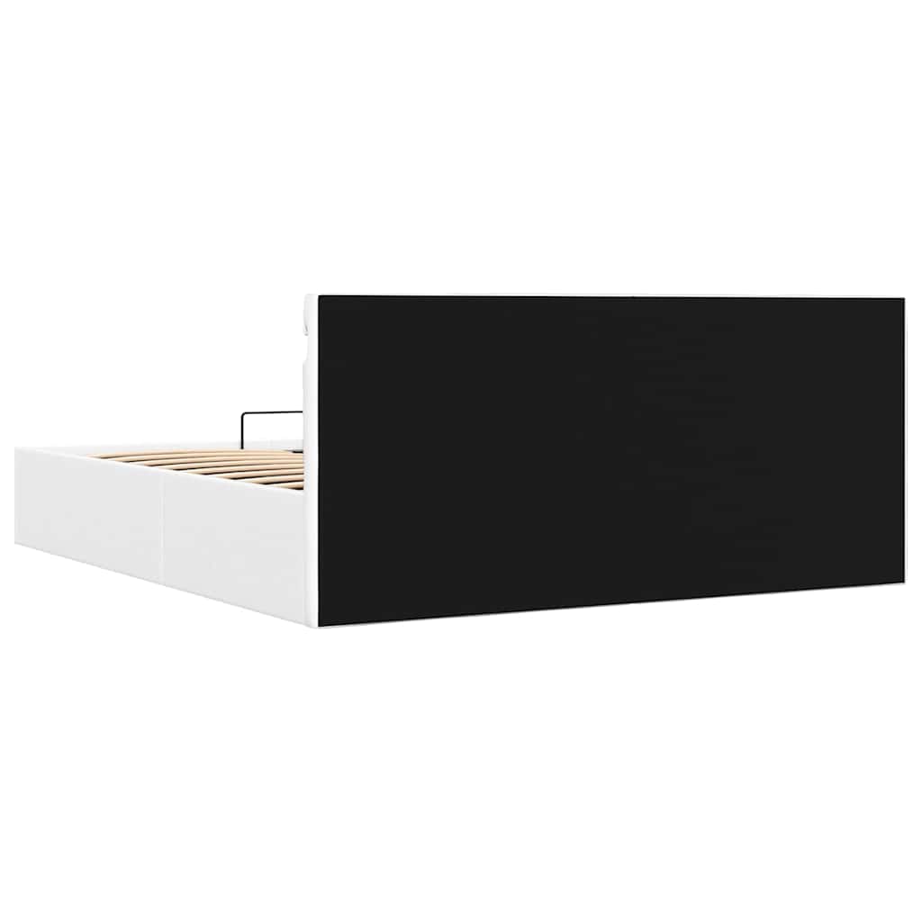 Giroletto Contenitore Idraulico LED Bianco Similpelle 160x200cm