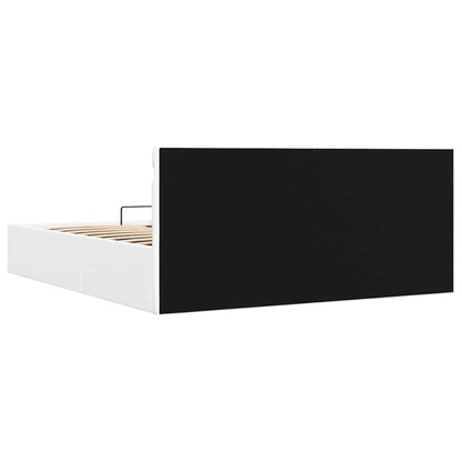 Giroletto Contenitore Idraulico LED Bianco Similpelle 160x200cm