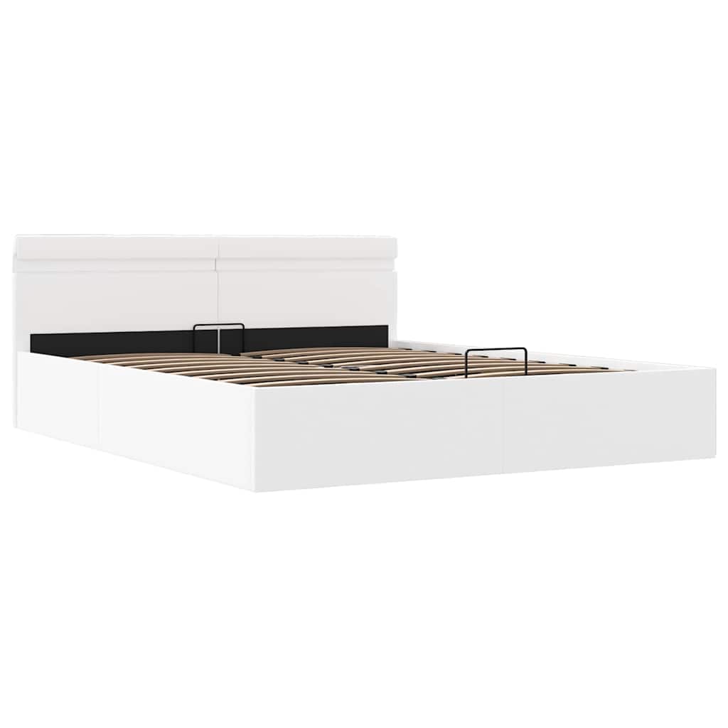 Giroletto Contenitore Idraulico LED Bianco Similpelle 180x200cm | homemem39