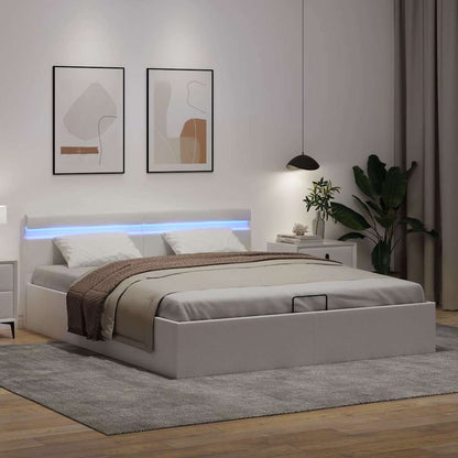 Giroletto Contenitore Idraulico LED Bianco Similpelle 180x200cm | homemem39